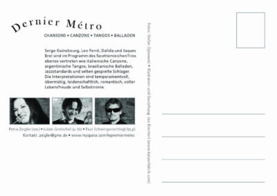 Postkarte Dernier Métro – Rückseite