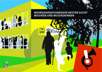 Kreativhaus Postkarte – Illustration und Gestaltung von Jan Borchert – katzenfabrik.com