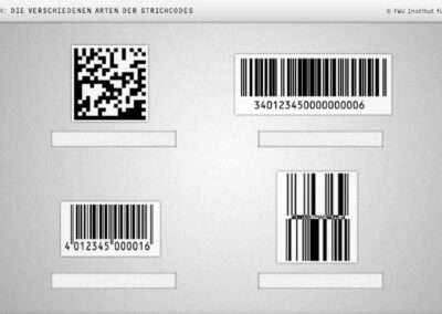 Strichcode – Aufgabe „Die verschiedenen Arten der Strichcodes“ – Gestaltung und Animation von Jan Borchert – katzenfabrik.com